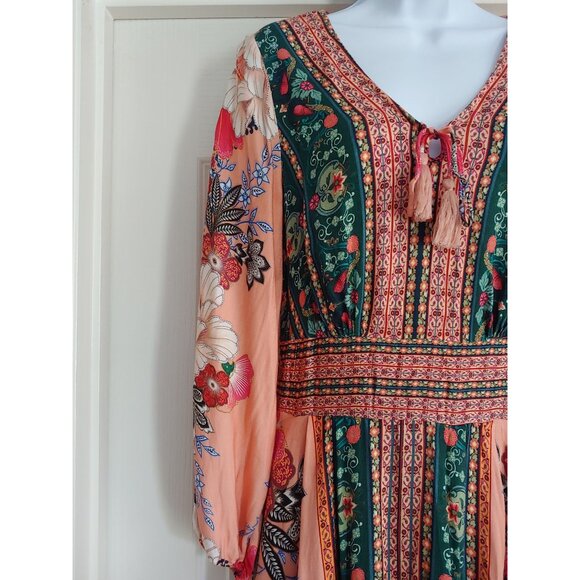 FARM RIO Women's Topanga Mini Dress Boho Floral Print S Boho - Picture 3 of 16